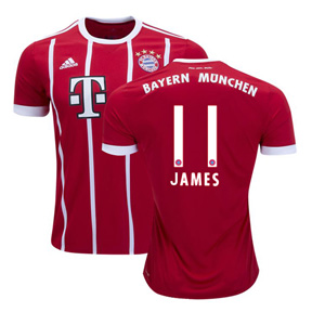 adidas Youth Bayern Munich James #11 Soccer Jersey (Home 17/18)