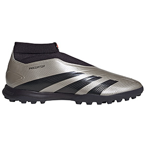 adidas  Predator  24 League Hi Laceless LL Turf (Silver/Black)