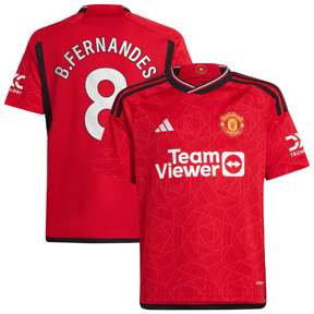 adidas Youth Manchester United Fernandes #8 Jersey (Home 23/24)