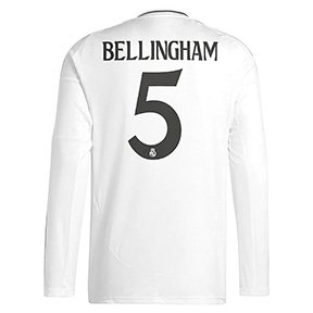 adidas  Real Madrid Bellingham #5 Long Sleeve Jersey (Home 24/25)