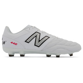 New Balance  442 v2 Team Wide Width FG Soccer Shoes (White/Black)