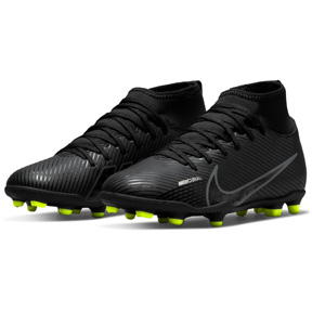 Nike Youth  Mercurial Superfly 9 Club FG Shoes (Black/White/Volt)