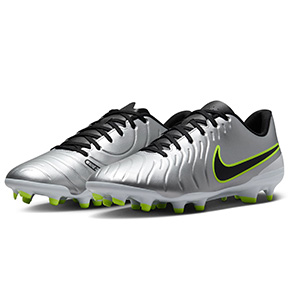 Nike  Tiempo Legend  10 Club FG Soccer Shoes (Metallic Silver/Volt)