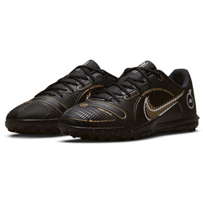 Nike Youth Mercurial Vapor 14 Academy Turf Shoes (Black/Gold)